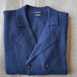 Massimo Dutti men's double breasted knit blazer